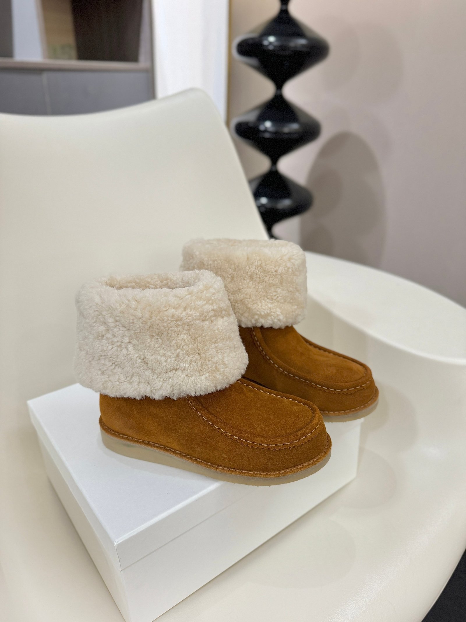 Chloe's new snow boots are now available.