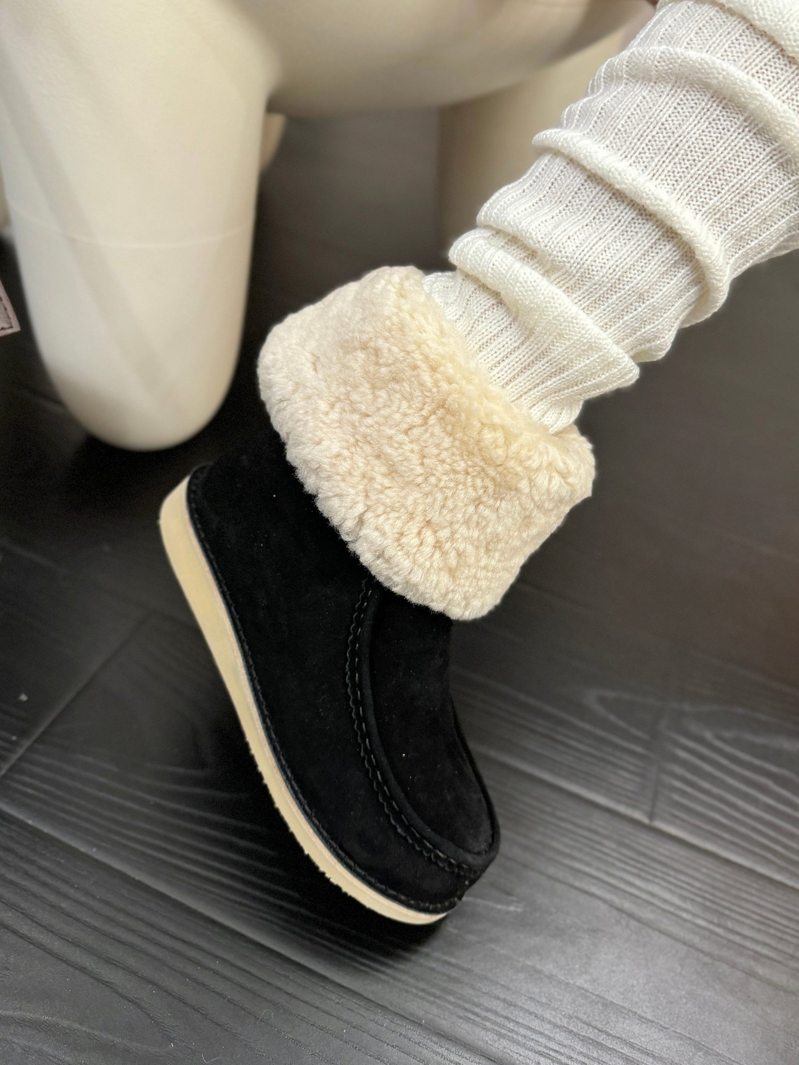 Chloe's new snow boots are now available.