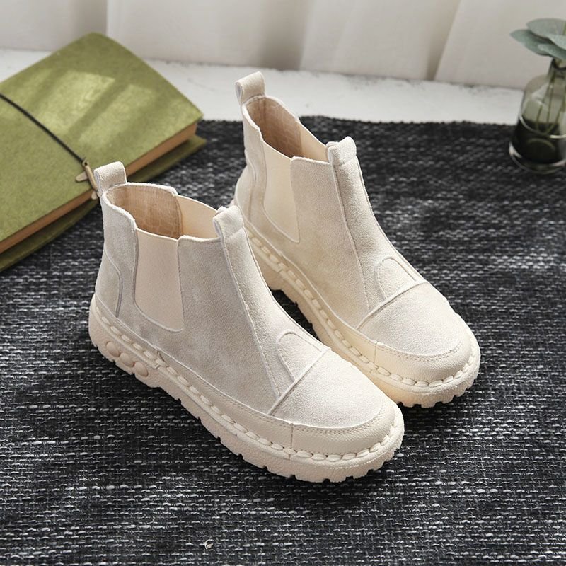 New winter style round toe fashionable and versatile fleece-lined, thick and warm platform cotton boots