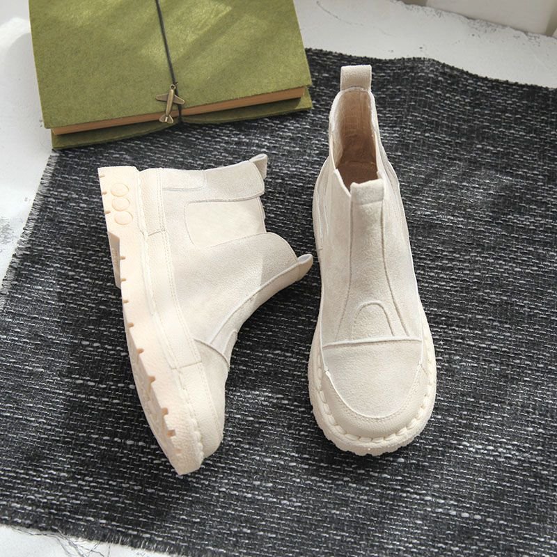 New winter style round toe fashionable and versatile fleece-lined, thick and warm platform cotton boots