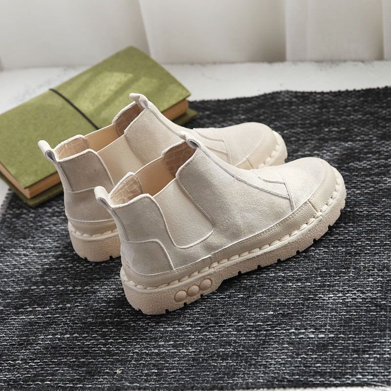 New winter style round toe fashionable and versatile fleece-lined, thick and warm platform cotton boots