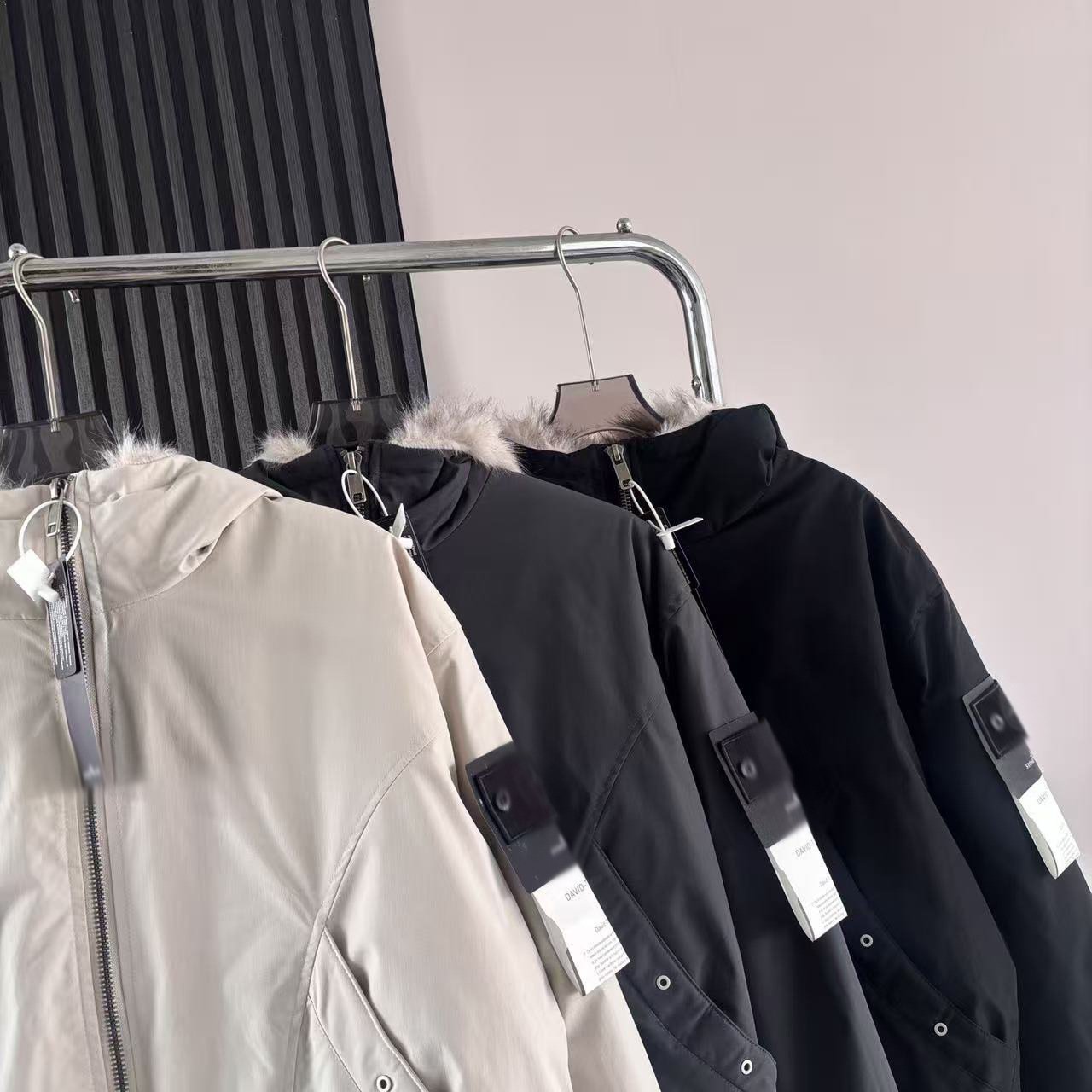 Stone American Autumn/Winter Casual Bomber Jacket, Warm Baseball Cotton Jacket with Fur Collar