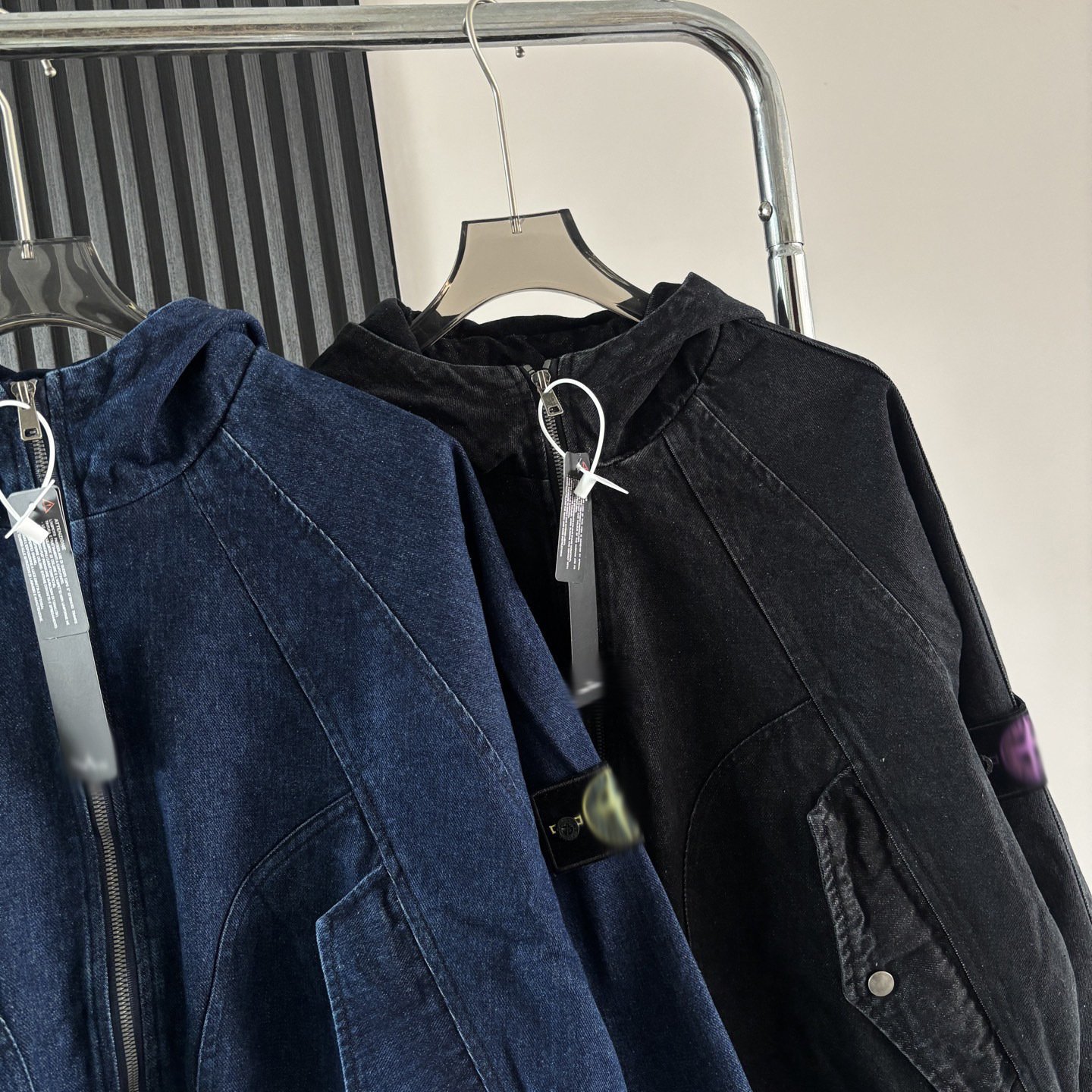 Stone Island American Retro Workwear Autumn/Winter Hoodie Design Hooded Denim Jacket Men's Outerwear Loose Top