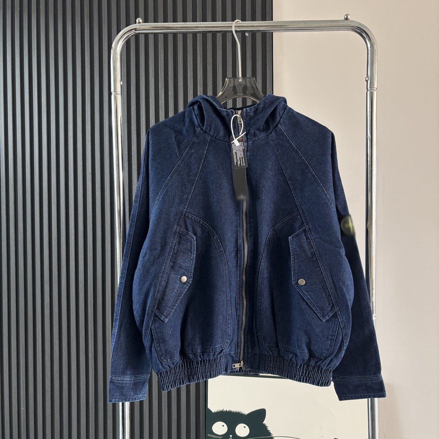 Stone Island American Retro Workwear Autumn/Winter Hoodie Design Hooded Denim Jacket Men's Outerwear Loose Top