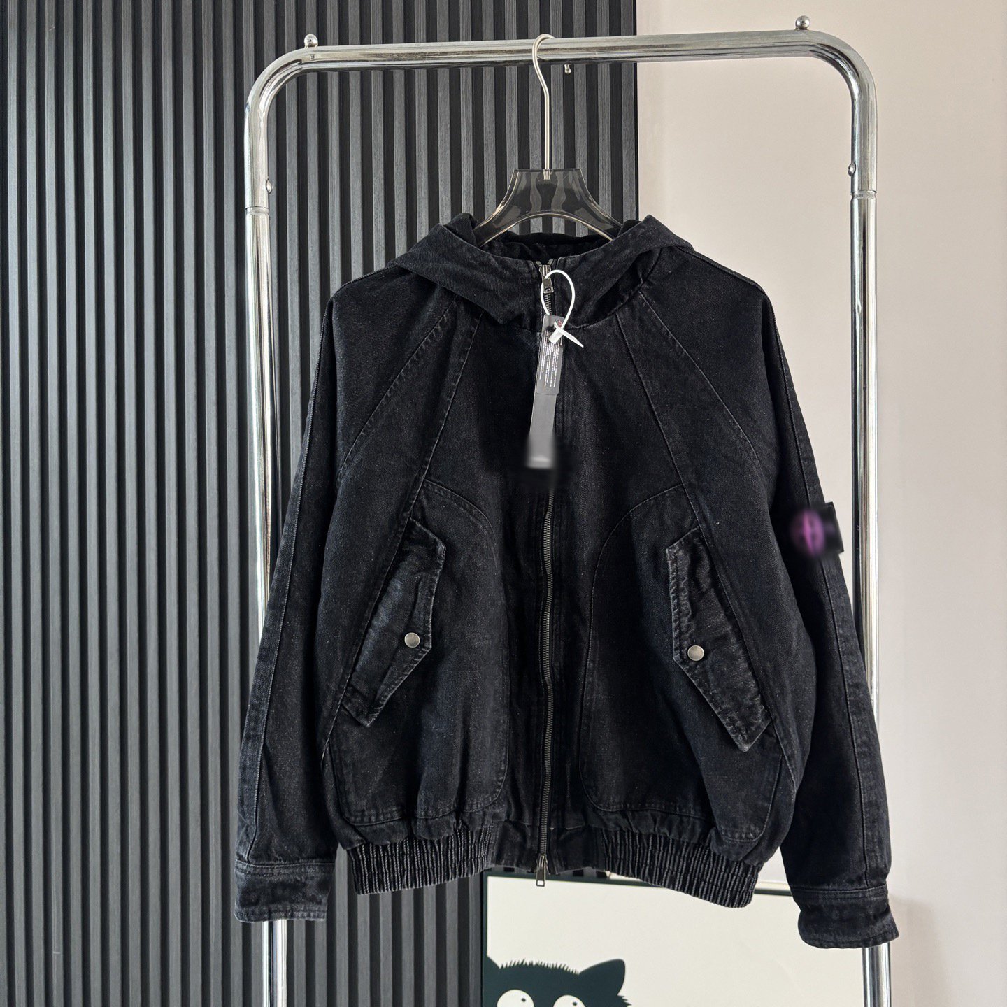 Stone Island American Retro Workwear Autumn/Winter Hoodie Design Hooded Denim Jacket Men's Outerwear Loose Top