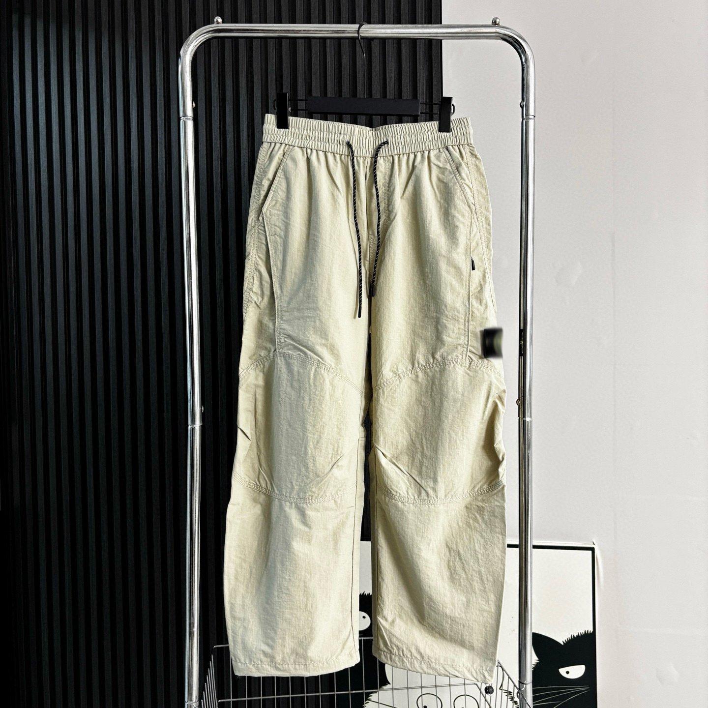 Stone Island Nylon Quick-Drying Pants, Casual Loose Fit, Solid Color, Straight Leg, Curved Cargo Pants, Autumn Long Pants for Men