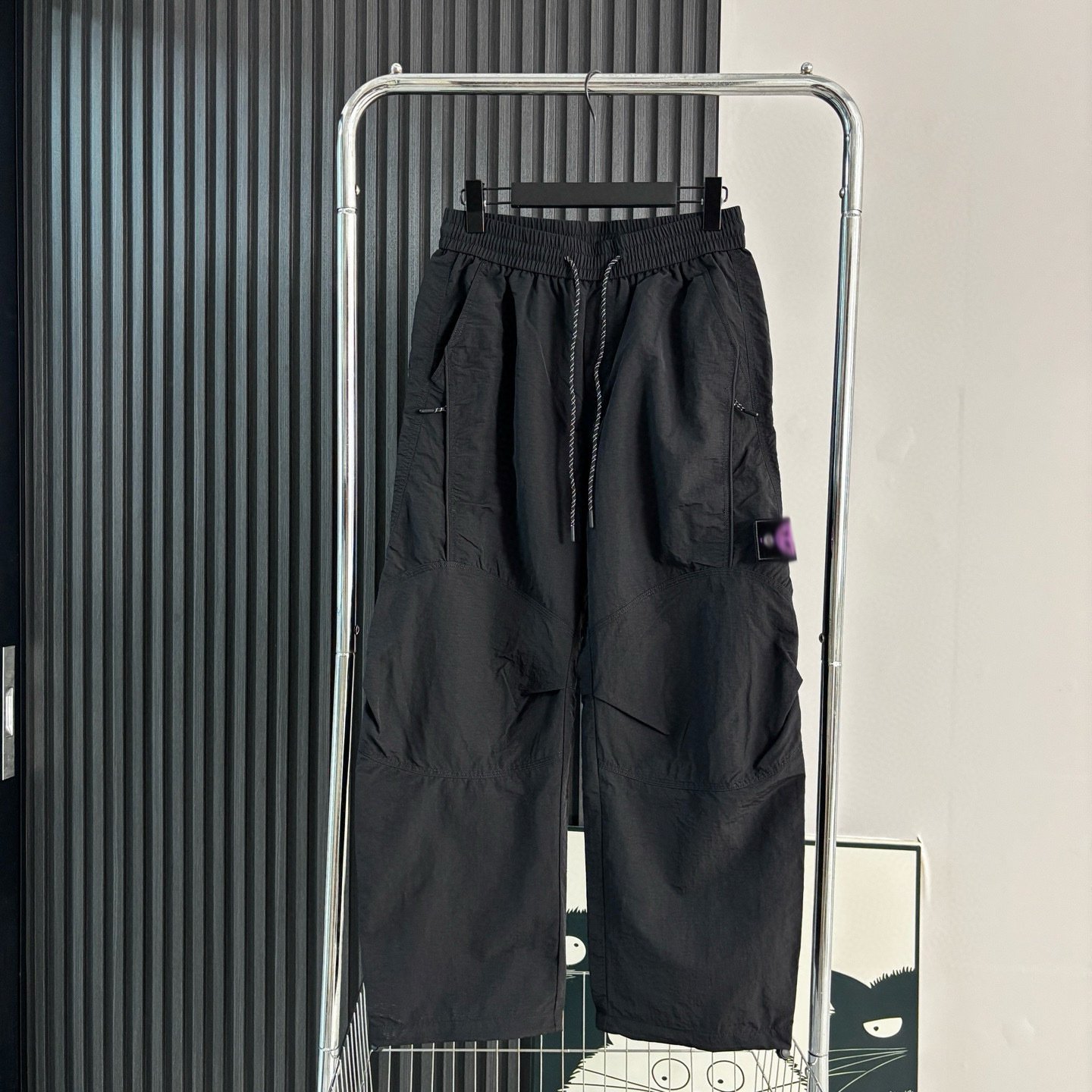 Stone Island Nylon Quick-Drying Pants, Casual Loose Fit, Solid Color, Straight Leg, Curved Cargo Pants, Autumn Long Pants for Men