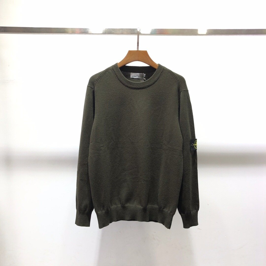 Stoneisland wool blend sweater, crew neck pullover knit sweater, inner layer.