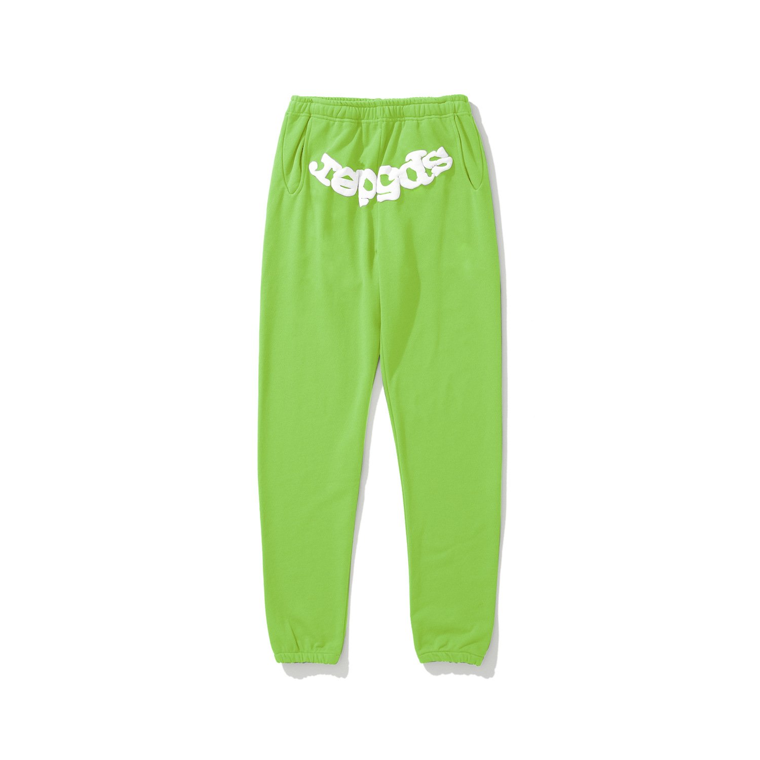 Trendy unisex spiderweb foam print hip-hop loose fleece-lined hooded sweatshirt set