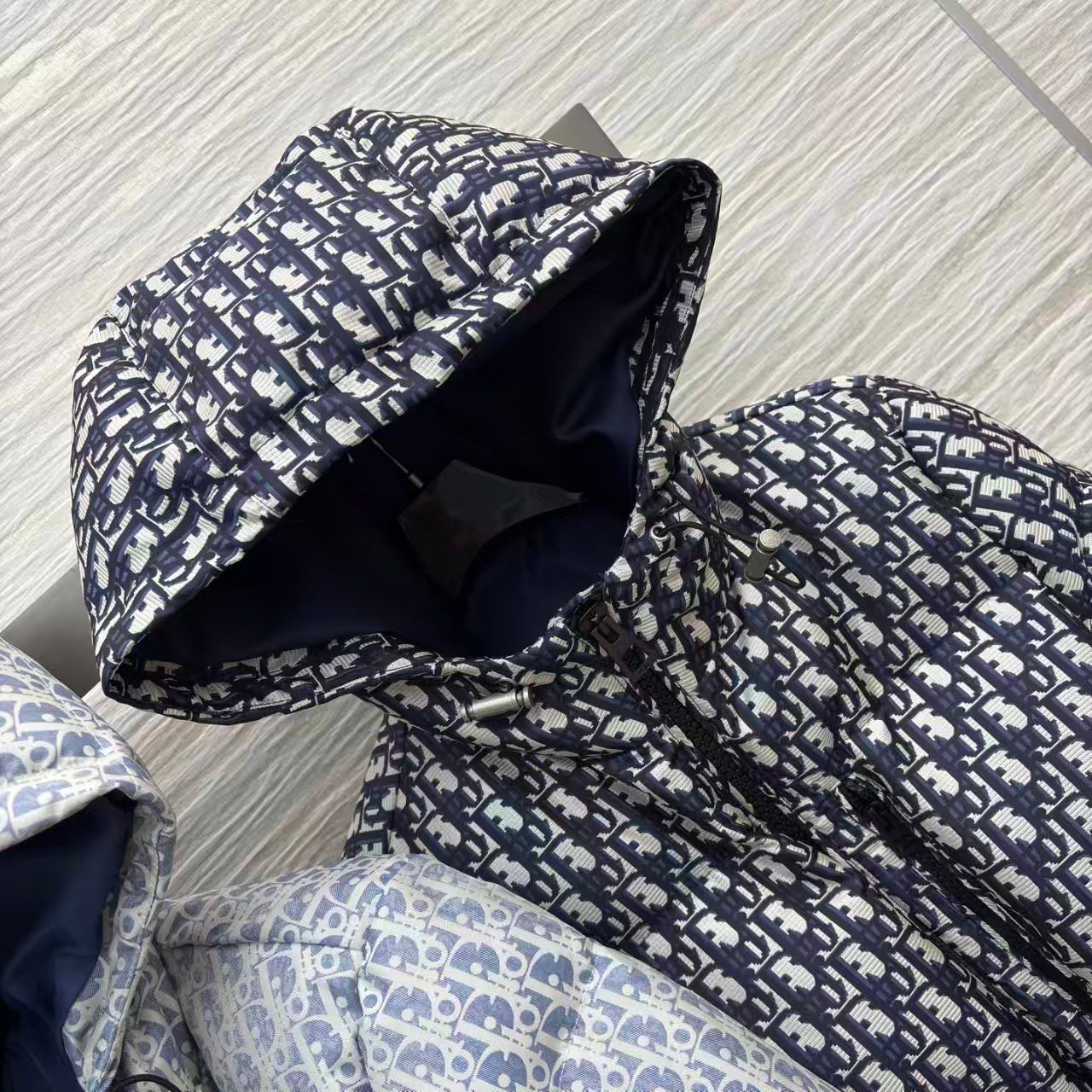 Dior Winter New Collection Classic Monogram Jacquard Slim Fit Warm Short Down Jacket for Women