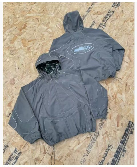 Men's Cross-Border Reflective Striped Loose-Fitting Alcatraz Set Heavy Small Hook Waterproof Windbreaker