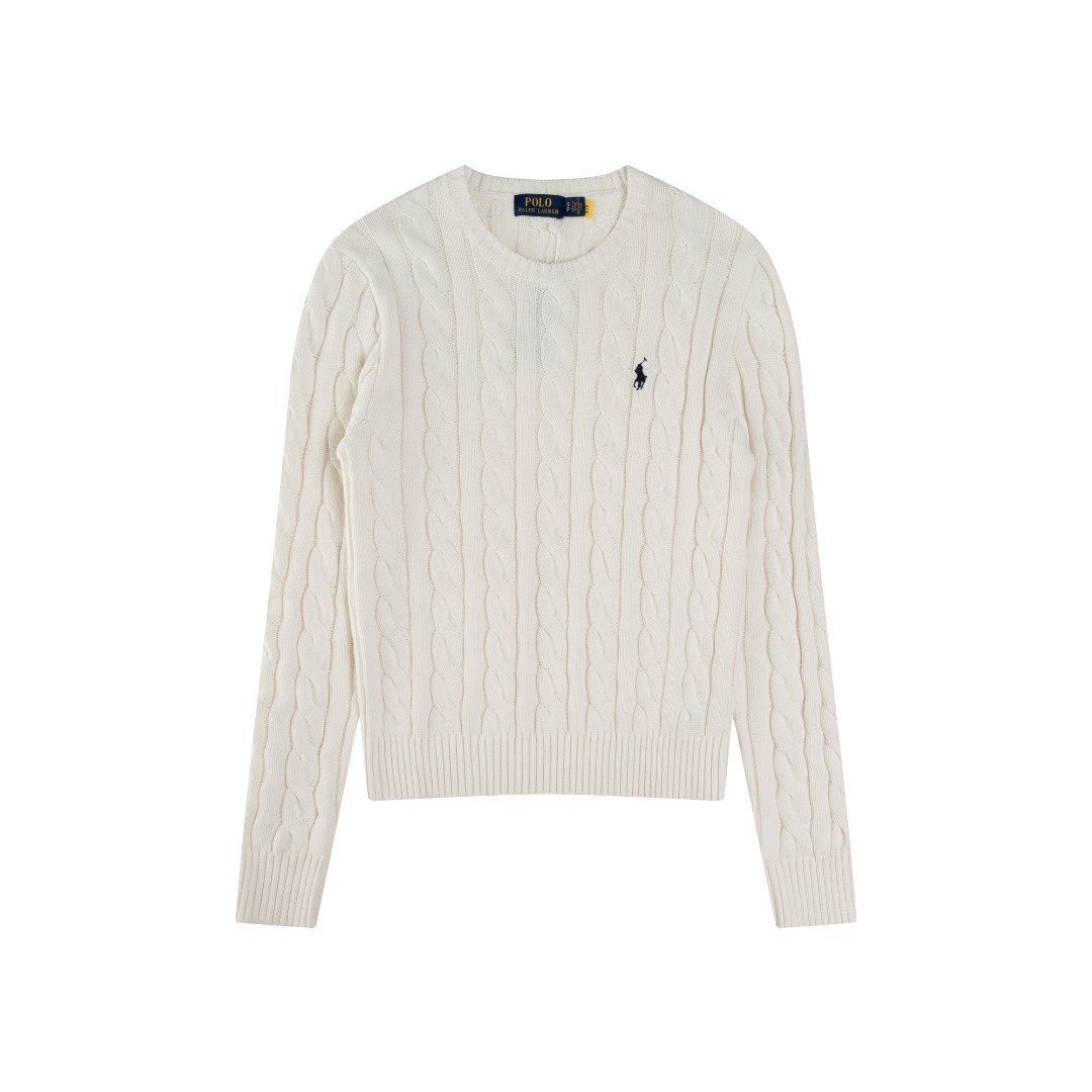 High Quality] Scannable QR Code ~ Ralph RL Classic Basic Versatile Unisex Knitted Pullover Crew Neck Sweater