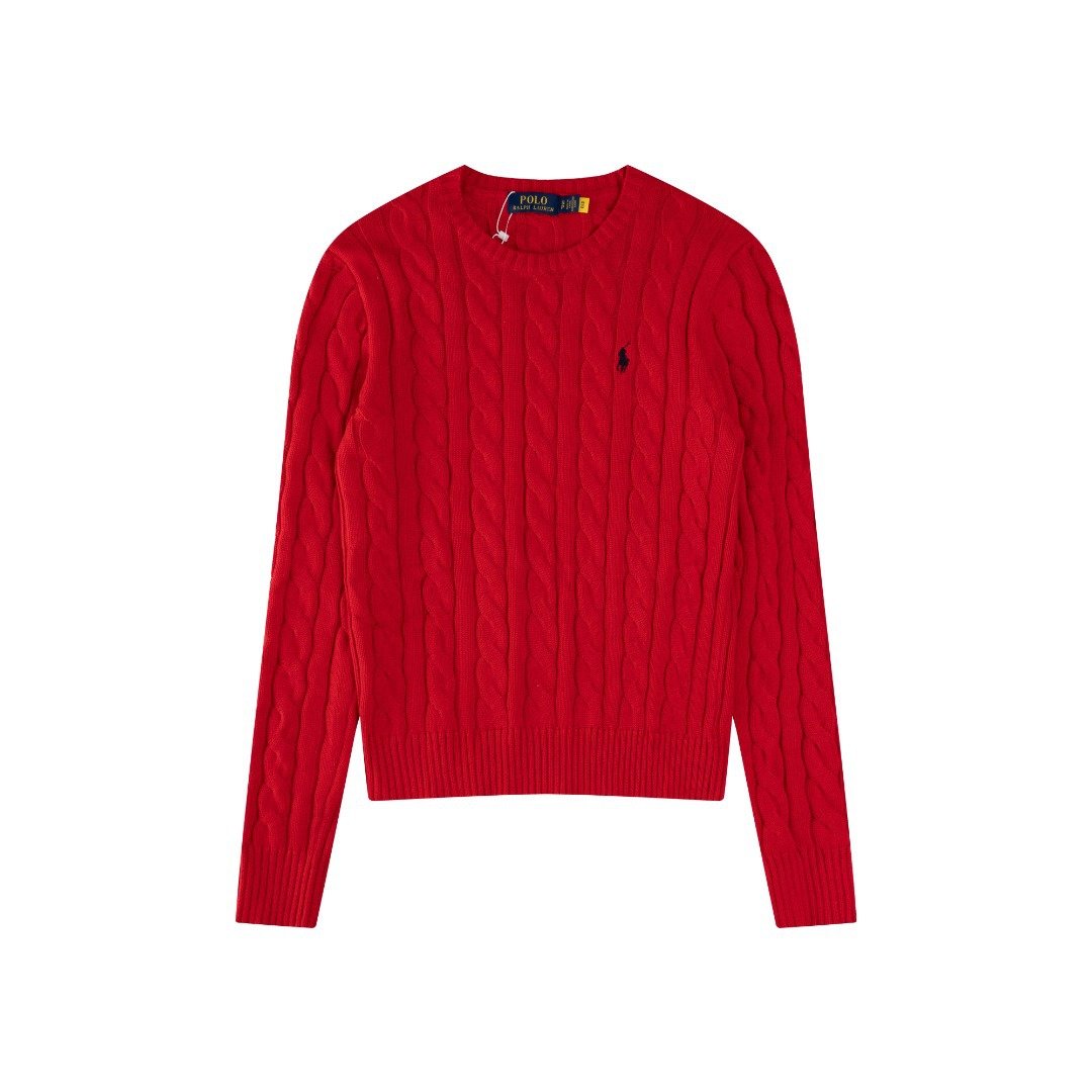 High Quality] Scannable QR Code ~ Ralph RL Classic Basic Versatile Unisex Knitted Pullover Crew Neck Sweater