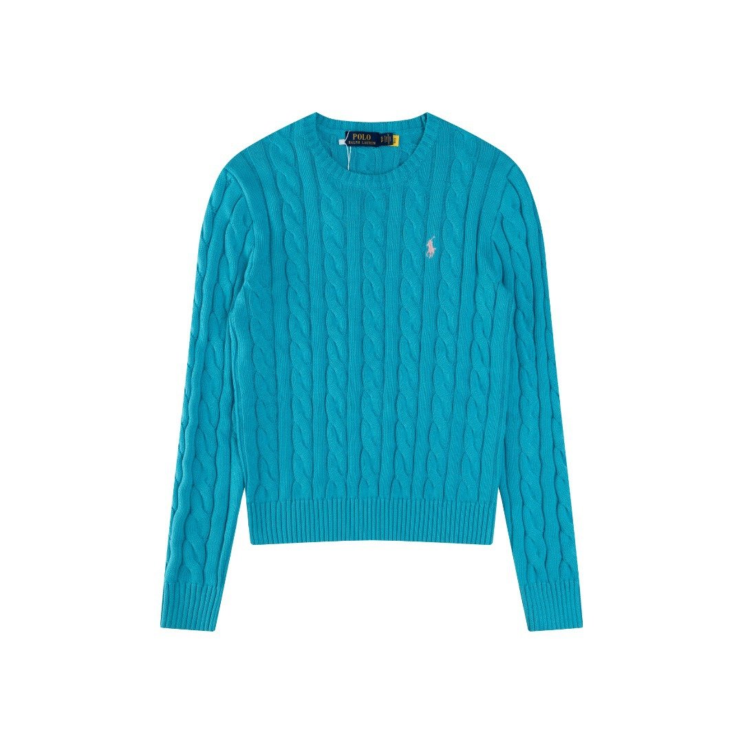 High Quality] Scannable QR Code ~ Ralph RL Classic Basic Versatile Unisex Knitted Pullover Crew Neck Sweater