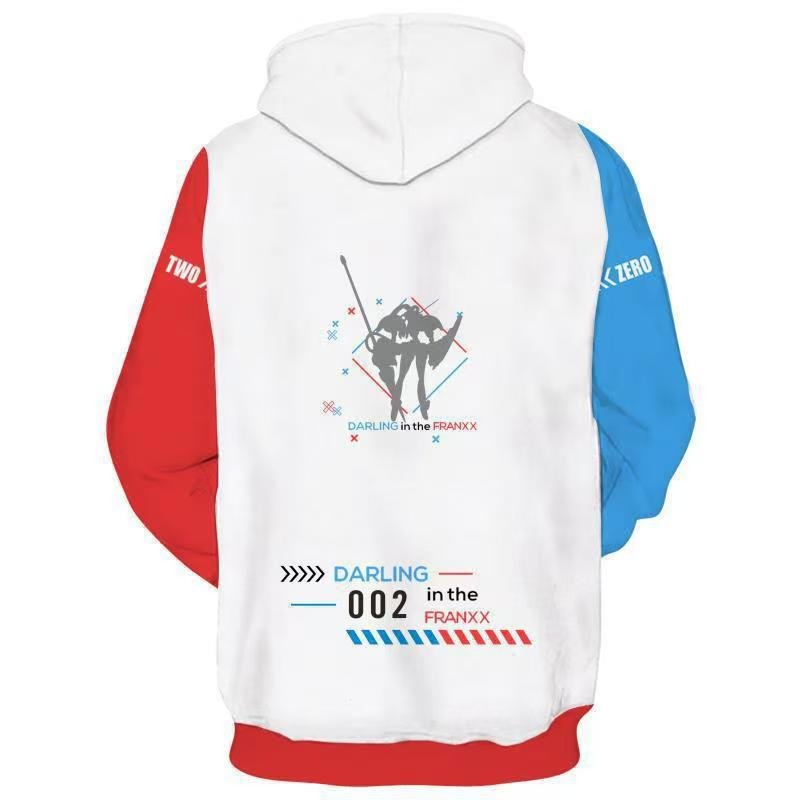 Darling in the FRANXX Zero Two 3D Printed Hooded Couple Short-Sleeve Sweatshirt
