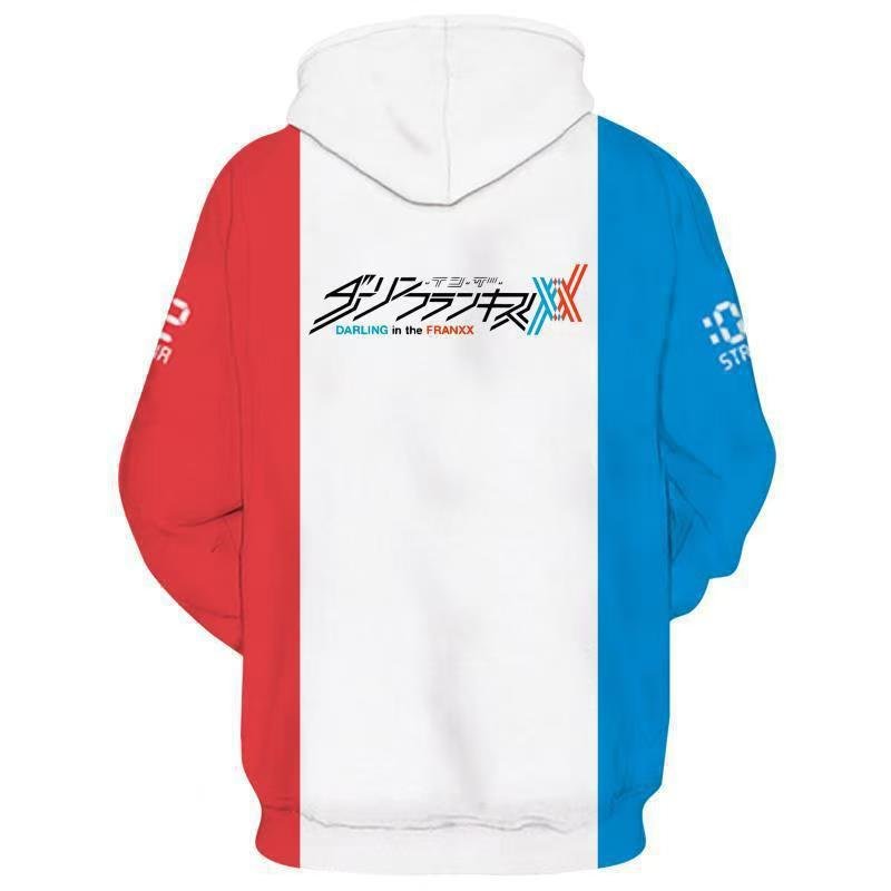 Darling in the FRANXX Zero Two 3D Printed Hooded Couple Short-Sleeve Sweatshirt