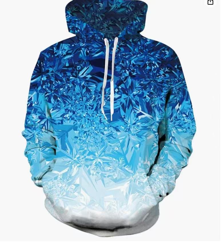 Hot-selling 3D digital print plus size loose hooded men's sweatshirt pullover