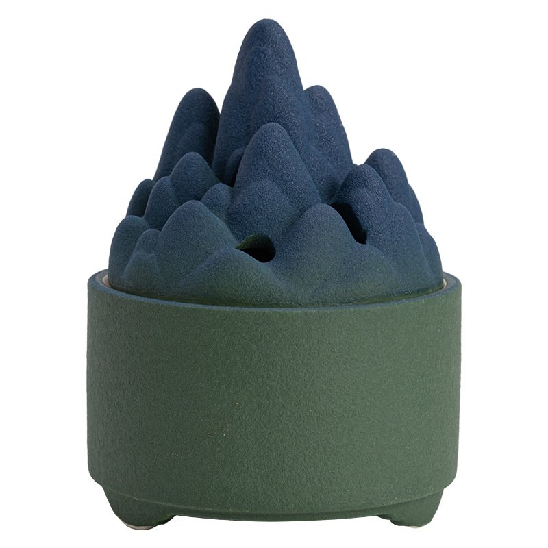 Creative ceramic incense burner, Japanese retro style, high-mountain smoke coil incense burner, home indoor Buddhist incense burner