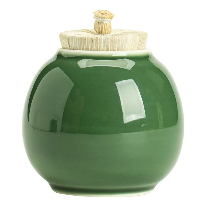 Celadon Corn Container Tea Canister Japanese Household Mini Celadon Tea Canister Airtight Tea Storage Container