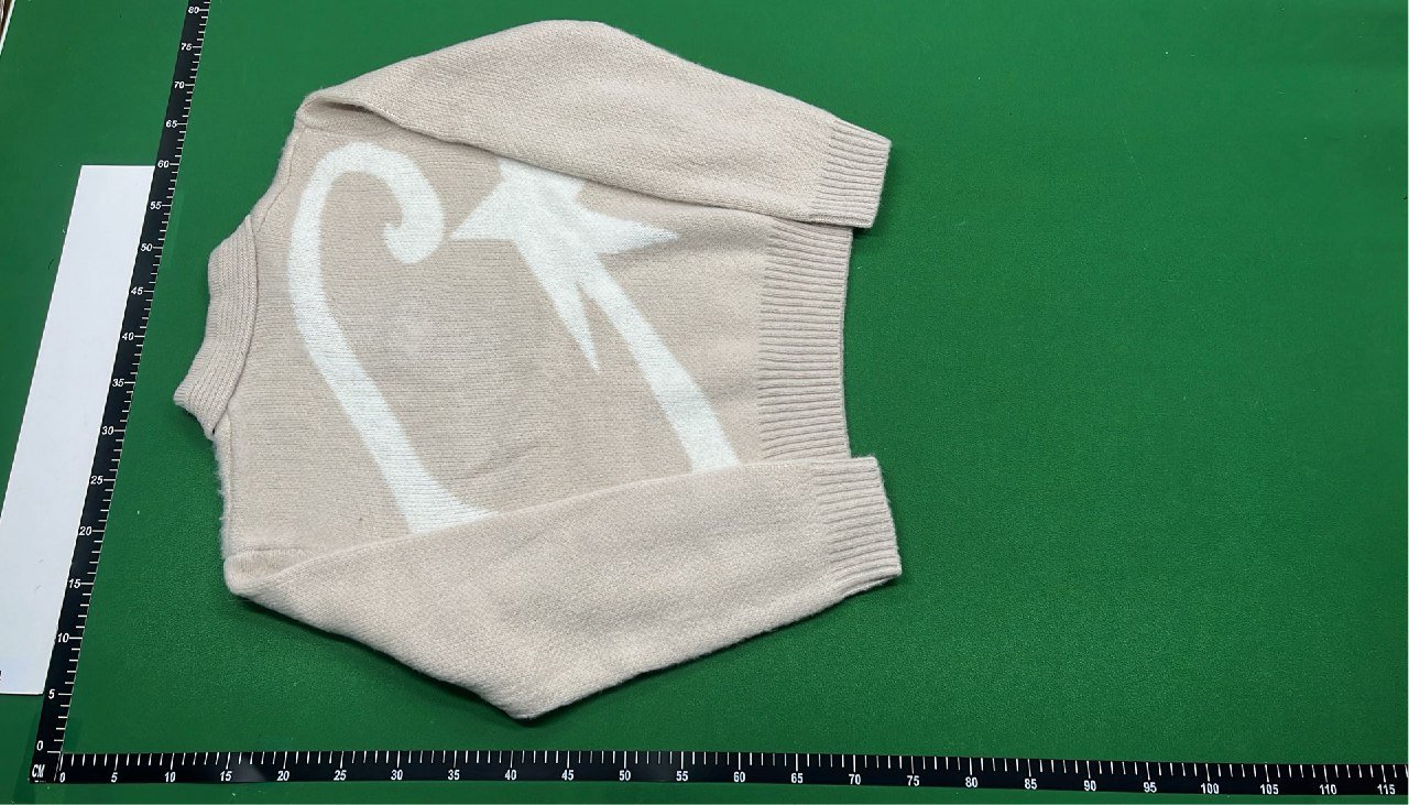 Vintage Cream Knit Polo Sweater with Purple Label