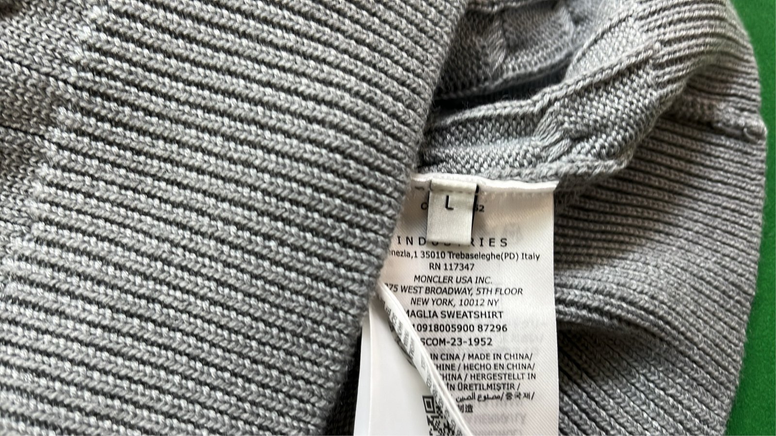 Moncler Cable Knit Sweater with Striped Sleeves