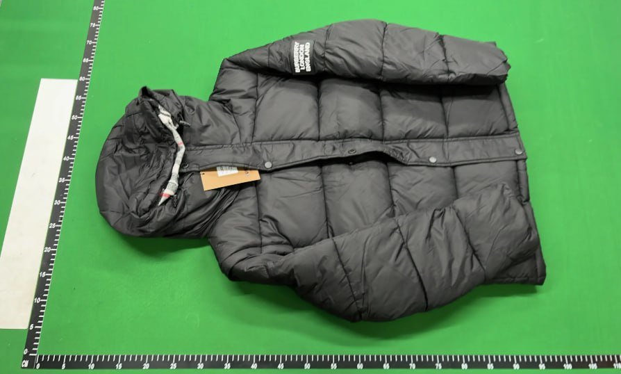 Ralph Lauren, Moncler, and Burberry down jackets