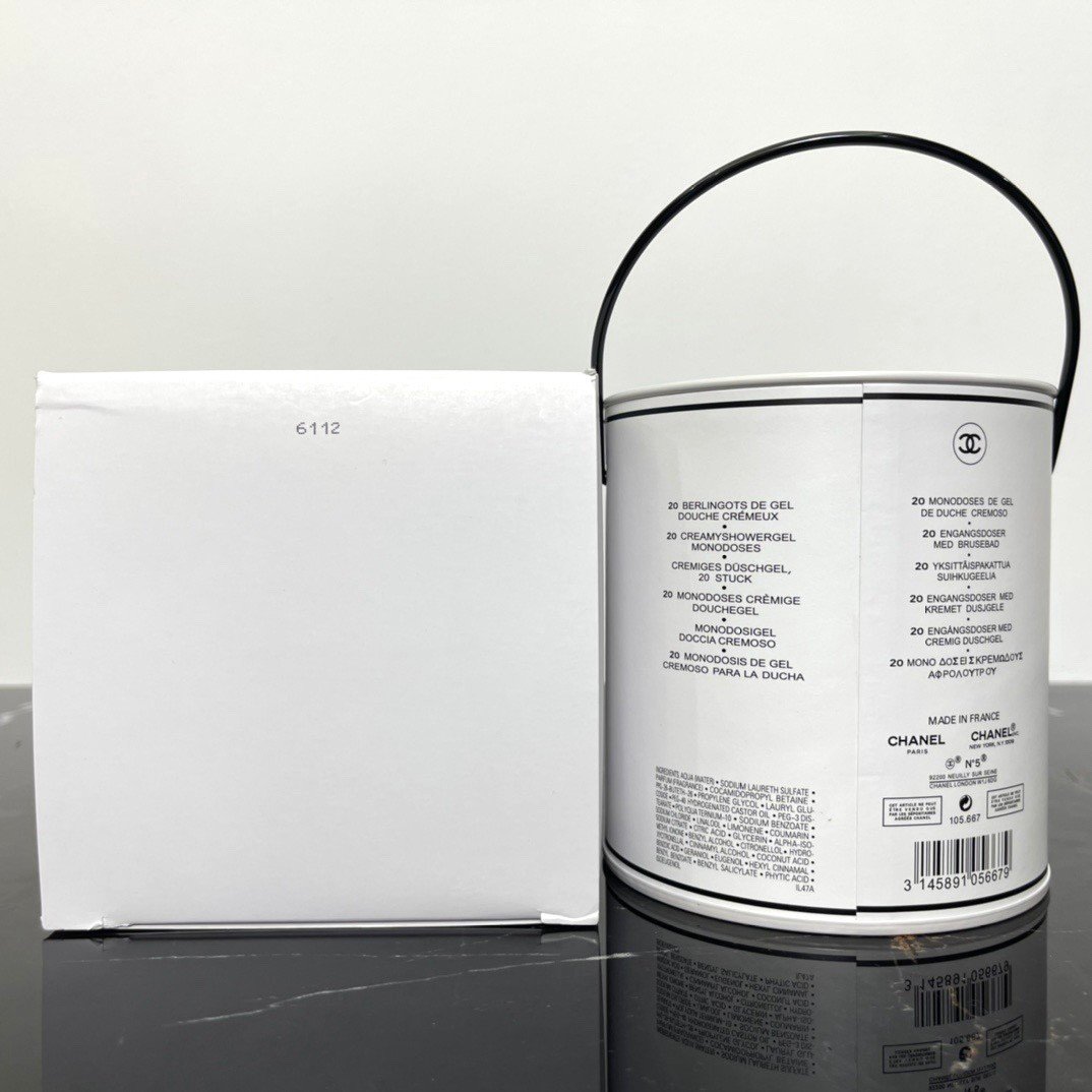 Chanel No. 5 White Shower Gel in Metal Bucket