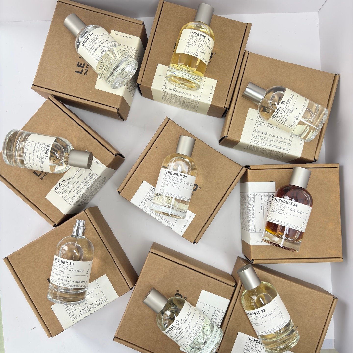 Nine perfumes from the laboratory