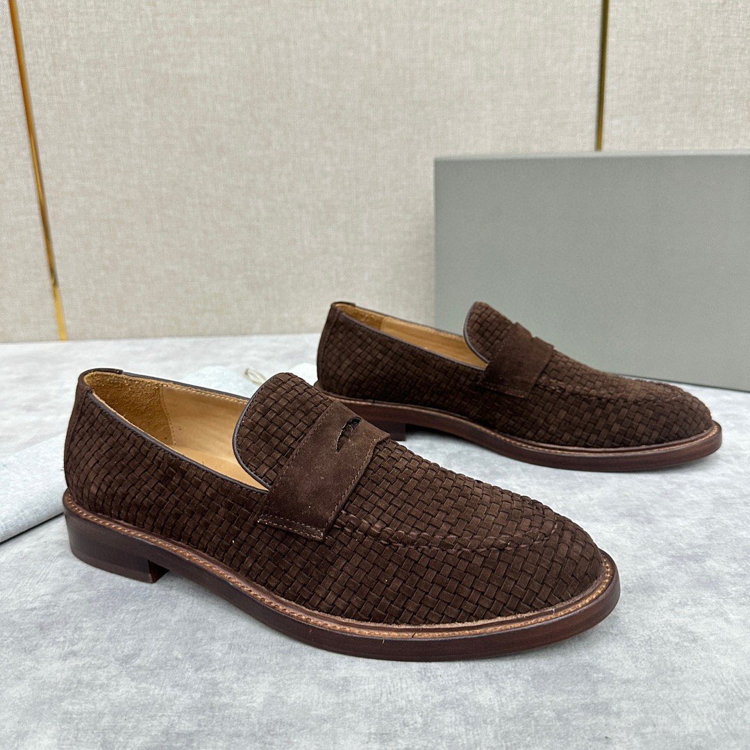 European-style new woven cowhide formal business leather shoes, men's thick-soled casual leather shoes, Derby shoes