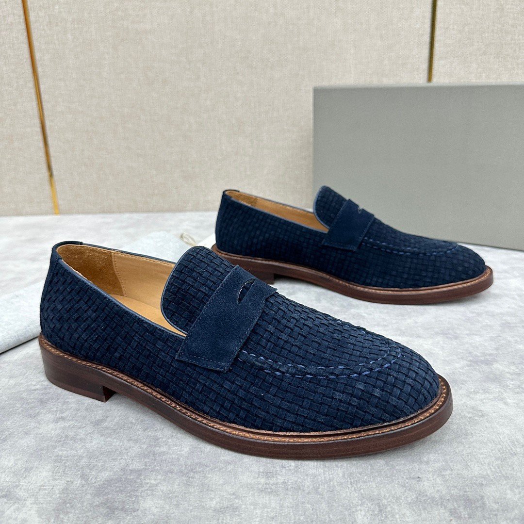 European-style new woven cowhide formal business leather shoes, men's thick-soled casual leather shoes, Derby shoes