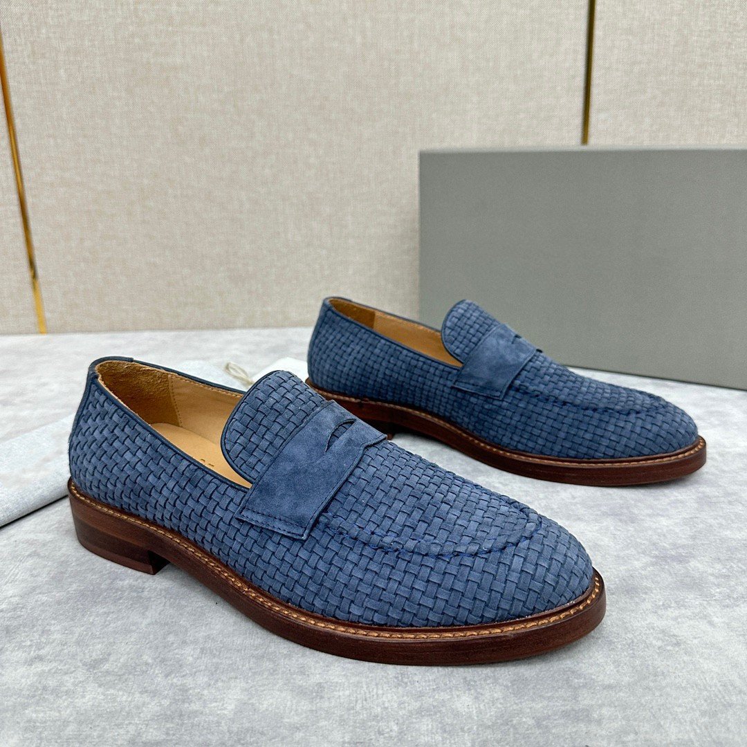 European-style new woven cowhide formal business leather shoes, men's thick-soled casual leather shoes, Derby shoes